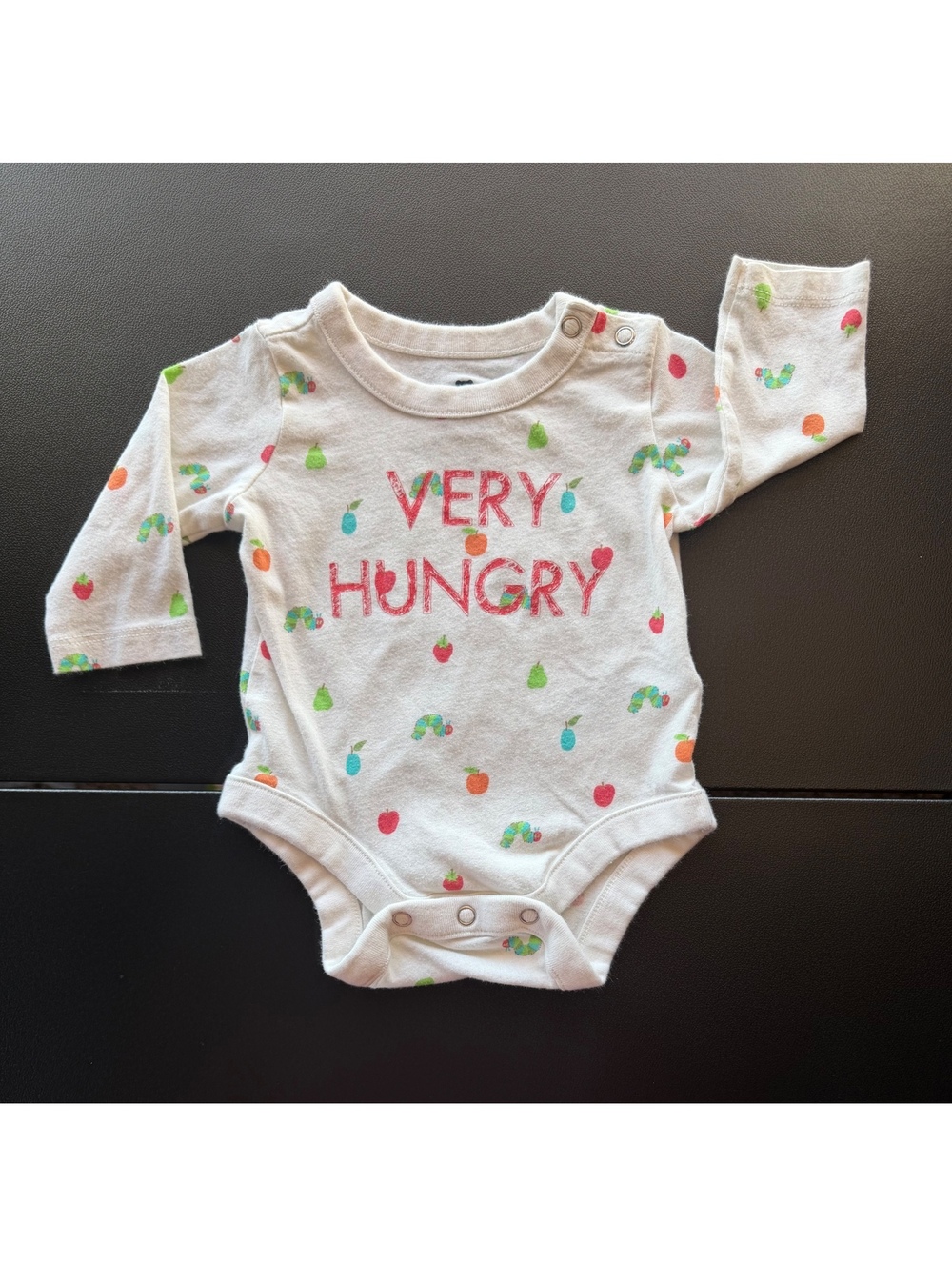 Baby Gap Very Hungry Caterpillar Bodysuit 0-3M Eric Carle Fruit Long Sleeve